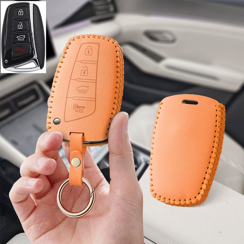Car Accessories Xmas - เคสหนังสำหรับใส่กุญแจรถยนต์ สำหรับ Hyundai Grand Santa Fe