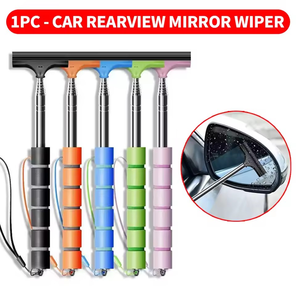 Car Accessories Company - ที่ปัดน้ำฝนกระจกมองหลังแบบพับเก็บได้ พกพาสะดวก ทำจากยาง สำหรับทำความสะอาด ขจัดน้ำฝน สำหรับอุปกรณ์ตกแต่งรถยนต์