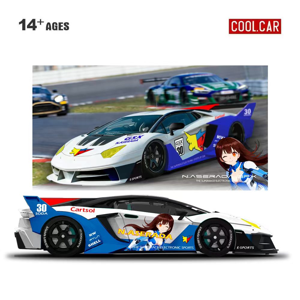Car Accessories Company - รถสุดเท่ 1:64 GTEVO Superrace รถจำลองอัลลอยด์สำหรับสะสม โชว์