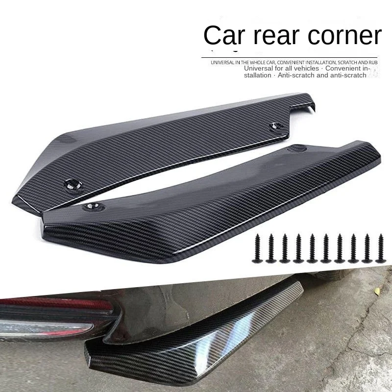 Bumper Guard Protector - รถด้านหน้าด้านหลังแถบกันชนลิปสปอยเลอร์Diffuser Splitter Scratch Protectorคาร์บอนไฟเบอร์Wingletsด้านข้างกระโปรงExtension Universal
